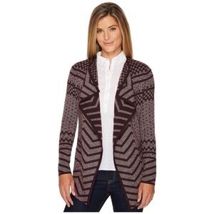 SmartWool Cardigan Sweater Avion Womens Draped Wrap Open Purple Ridge large